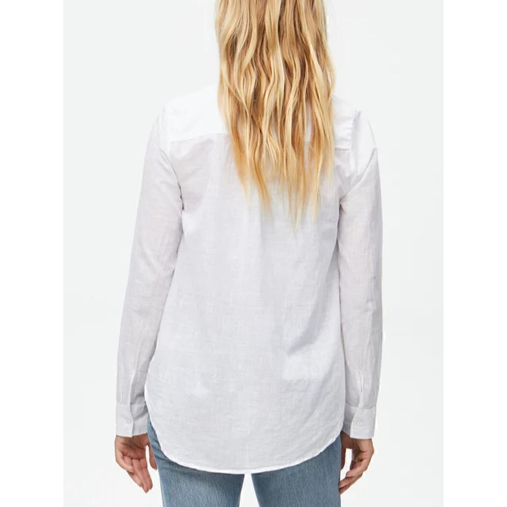 Michael Stars Joanna Lightweight Button Down Shirt - White - Picture 3 of 10